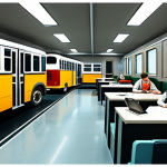 **

"Behind-the-scenes at an animation studio. Artists collaborating on character design sketches for a children's animated series featuring friendly buses. Concept art displayed on walls, digital tablets showing character modeling, bright and inviting atmosphere. Safe for work, appropriate content, fully clothed artists, professional environment, perfect anatomy in artwork, modest clothing, family-friendly."

**