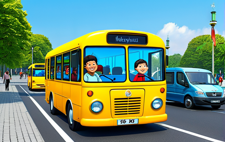 **
"A brightly colored, cartoon-style scene depicting Tayo the Little Bus and his friends Rogi, Lani, and Gani driving through a clean, sunny park in Berlin, Germany. The buses are smiling and cheerful. In the background, the Brandenburg Gate is visible. The scene is family-friendly, appropriate content, and all characters are fully clothed in a style suitable for cartoon buses. Perfect anatomy (as applicable to cartoon buses), correct proportions, professional digital art, high quality, safe for work, modest, well-formed details."
**