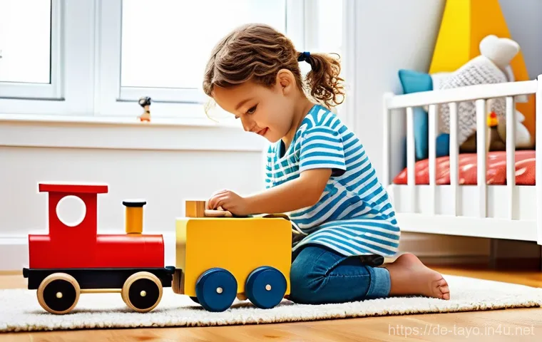 타요 관련 굿즈 개발 사례 - **Prompt: A heartwarming scene in a brightly lit, cozy German child's room. A smiling, healthy Germa...