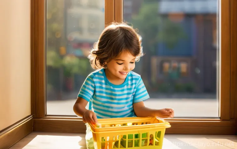 타요의 특별한 아이템 - **"The Enchantment of Everyday Play"**
    A bright, whimsical indoor scene, filled with warm, invit...