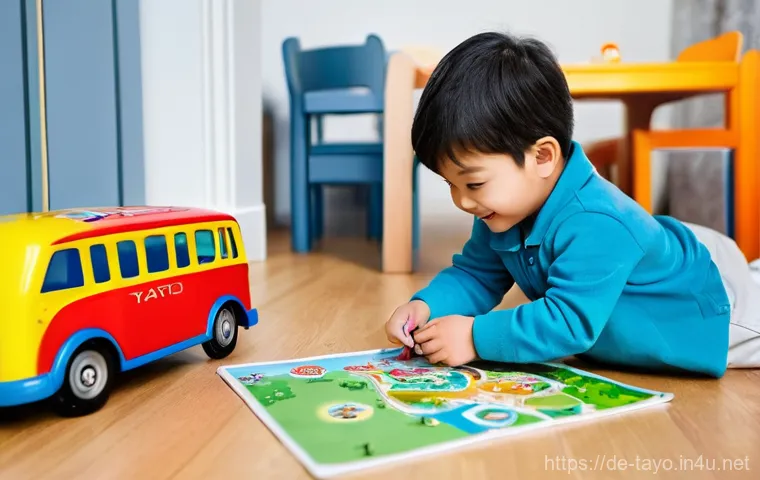 타요의 역사적 배경 - **Prompt:** A vibrant, cheerful cartoon-style illustration of Tayo, the blue bus, Rogi, the green bu...