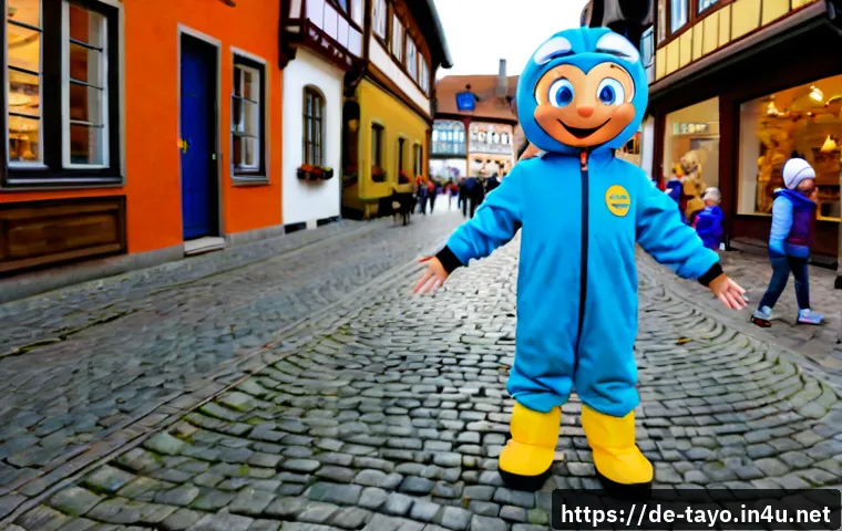Home 30 타요 캐릭터 코스튬 - Photorealistic young child wearing a cheerful blue city-bus costume with rounded padded panels and l...